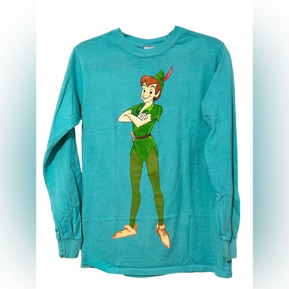 Disney parks apparel Peter Pan Long Sleeve Shirt‎ Green Size XS Unisex